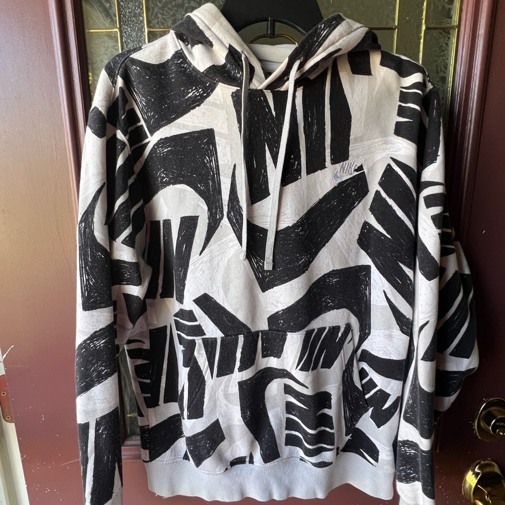 Nike Black and White Graphic Hoodie